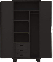 Jamco - 3 Shelf Locking Storage Cabinet - Steel, 36" Wide x 24" Deep x 78" High, Black - Apex Tool & Supply