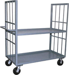 Jamco - 3,000 Lb Capacity, 2 Shelf, 2-Sided Steel Slat Truck - 24" Long x 60" Wide x 57" High, 6" Diam Phenolic Wheels - Apex Tool & Supply