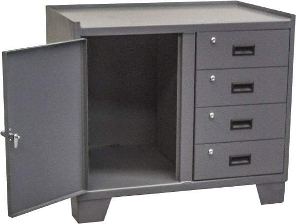 Jamco - Locking Storage Cabinet - Steel, 36" Wide x 18" Deep x 33" High, Gray - Apex Tool & Supply
