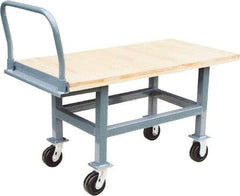 Jamco - 2,000 Lb Capacity Platform Truck - Hardwood Deck, 24" OAW, 26" Platform Height, Phenolic Casters - Apex Tool & Supply