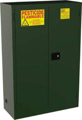 Jamco - 2 Door, 2 Shelf, Green Steel Double Wall Safety Cabinet for Flammable and Combustible Liquids - 44" High x 18" Wide x 43" Deep, Self Closing Door, 3 Point Key Lock, 45 Gal Capacity - Apex Tool & Supply