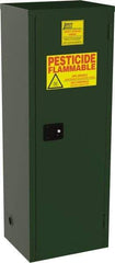 Jamco - 1 Door, 3 Shelf, Green Steel Double Wall Safety Cabinet for Flammable and Combustible Liquids - 65" High x 18" Wide x 23" Deep, Self Closing Door, 3 Point Key Lock, 24 Gal Capacity - Apex Tool & Supply