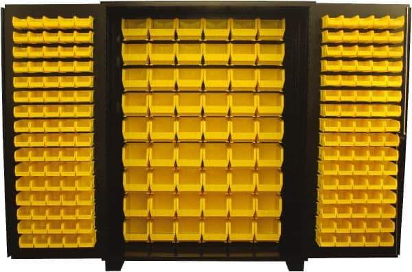 Jamco - 214 Bin Storage Cabinet - Steel, 60" Wide x 24" Deep x 78" High, Black - Apex Tool & Supply
