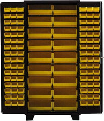 Jamco - 114 Bin Storage Cabinet - Steel, 36" Wide x 24" Deep x 78" High, Black - Apex Tool & Supply