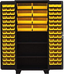 Jamco - 2 Shelf 104 Bin Storage Cabinet - Steel, 36" Wide x 24" Deep x 78" High, Black - Apex Tool & Supply