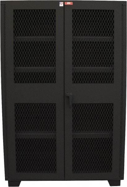 Jamco - 4 Shelf Visible Storage Cabinet - Steel, 60" Wide x 24" Deep x 78" High, Black - Apex Tool & Supply