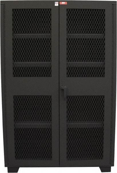 Jamco - 4 Shelf Visible Storage Cabinet - Steel, 48" Wide x 18" Deep x 78" High, Black - Apex Tool & Supply