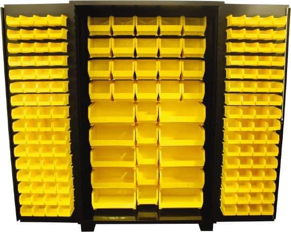 Jamco - 163 Bin Storage Cabinet - Steel, 48" Wide x 24" Deep x 78" High, Black - Apex Tool & Supply