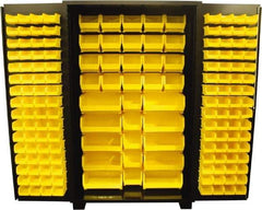 Jamco - 163 Bin Storage Cabinet - Steel, 48" Wide x 24" Deep x 78" High, Black - Apex Tool & Supply