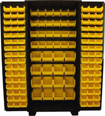 Jamco - 136 Bin Storage Cabinet - Steel, 36" Wide x 24" Deep x 78" High, Black - Apex Tool & Supply