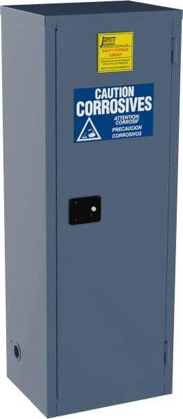 Jamco - 1 Door, 3 Shelf, Blue Steel Double Wall Safety Cabinet for Flammable and Combustible Liquids - 65" High x 18" Wide x 23" Deep, Self Closing Door, 3 Point Key Lock, 24 Gal Capacity - Apex Tool & Supply
