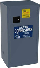 Jamco - 1 Door, 2 Shelf, Blue Steel Double Wall Safety Cabinet for Flammable and Combustible Liquids - 44" High x 18" Wide x 23" Deep, Self Closing Door, 3 Point Key Lock, 18 Gal Capacity - Apex Tool & Supply