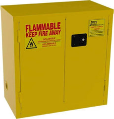 Jamco - 2 Door, 1 Shelf, Yellow Steel Double Wall Safety Cabinet for Flammable and Combustible Liquids - 35" High x 18" Wide x 34" Deep, Self Closing Door, 3 Point Key Lock, 22 Gal Capacity - Apex Tool & Supply