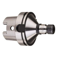 HAIMER - 1/8" to 5/8" Capacity, 3.35" Projection, HSK100A Hollow Taper, ER25 Collet Chuck - 0.0001" TIR - Exact Industrial Supply
