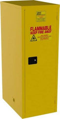 Jamco - 1 Door, 3 Shelf, Yellow Steel Double Wall Safety Cabinet for Flammable and Combustible Liquids - 65" High x 34" Wide x 23" Deep, Manual Closing Door, 3 Point Key Lock, 60 Gal Capacity - Apex Tool & Supply