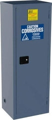 Jamco - 1 Door, 3 Shelf, Blue Steel Double Wall Safety Cabinet for Flammable and Combustible Liquids - 65" High x 18" Wide x 23" Deep, Manual Closing Door, 3 Point Key Lock, 24 Gal Capacity - Apex Tool & Supply
