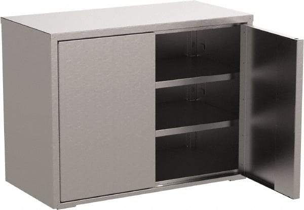 Jamco - 2 Shelf Locking Storage Cabinet - Stainless Steel, 36" Wide x 24" Deep x 37" High - Apex Tool & Supply