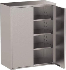 Jamco - 3 Shelf Locking Storage Cabinet - Stainless Steel, 36" Wide x 18" Deep x 61" High - Apex Tool & Supply