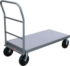 Jamco - 4,000 Lb Capacity Platform Truck - Steel Deck, 48" OAW, 12" Platform Height, Phenolic Casters - Apex Tool & Supply