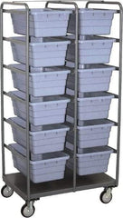 Jamco - 1,200 Lb Load Capacity, Plastic Tote Truck - 36" Wide x 26" Long x 72" High, Gray - Apex Tool & Supply