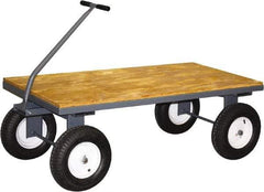 Jamco - 2,500 Lb Capacity Wood/Steel Steel Wagon Truck - 48" OAW, 20" Platform Height - Apex Tool & Supply