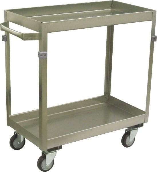 Jamco - 600 Lb Capacity, 48" Wide x 22" Long x 34" High Deep Shelf Cart - 2 Shelf, Stainless Steel, 4 Swivel Casters - Apex Tool & Supply