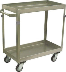 Jamco - 600 Lb Capacity, 48" Wide x 22" Long x 34" High Deep Shelf Cart - 2 Shelf, Stainless Steel, 4 Swivel Casters - Apex Tool & Supply