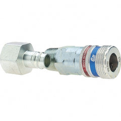 Dynabrade - 2 Piece 1/2" Body 1/2 NPT 150 psi Brass/Steel Industrial Pneumatic Coupling Plug Set - Apex Tool & Supply