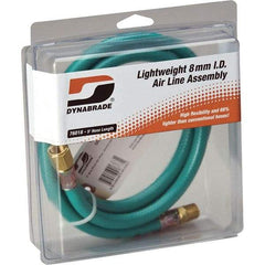 Dynabrade - 8mm ID 5' Long Hose - Male/Female Ends, 90 Working psi, Green - Apex Tool & Supply