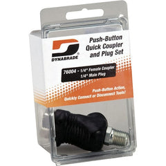 Dynabrade - 2 Piece 1/4" Body 1/4 NPT 150 psi Composite Industrial Pneumatic Coupling Plug Set - Apex Tool & Supply