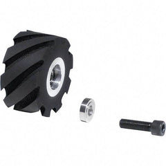 Dynabrade - 2" Diam x 1" Wide Contact Wheel Assembly - 1/4" Arbor Hole, Standard, 90 Duro Urethane Face - Apex Tool & Supply