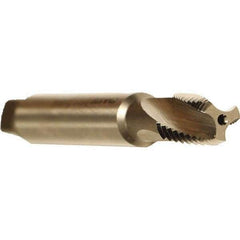 Emuge - 3/8-18 NPT, 15° Helix, 3 Flutes, Modified Bottoming Chamfer, Bright Finish, Cobalt, Spiral Flute Pipe Tap - Right Hand Flute, 0.7" Shank Diam, 1.06" Thread Length, 17/32" Square Size, Series KEG - Apex Tool & Supply