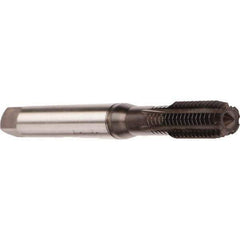Emuge - M3x0.50 Metric 6HX Modified Bottoming Thread Forming Tap - Cobalt, Nitride Finish, 56mm OAL, 11mm Thread Length, Right Hand Thread, Series Druck - Apex Tool & Supply