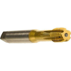 Emuge - #10-32 UNF 2BX Modified Bottoming Thread Forming Tap - Cobalt, TiN Finish, 2.756" OAL, 0.394" Thread Length, Right Hand Thread, Series Druck - Apex Tool & Supply
