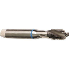 Emuge - M10x1.50 Metric 3 Flute 6H Bottoming Spiral Flute Tap - Cobalt, Bright Finish, 2-15/16" OAL, Right Hand Flute, Right Hand Thread, Series Rekord D - Exact Industrial Supply