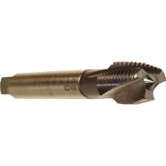 Emuge - 9/16-18 UNF 3 Flute 3BX Plug Spiral Flute Tap - Cobalt, TiCN Finish, 3.937" OAL, Left Hand Flute, Right Hand Thread, Series Rekord C - Apex Tool & Supply