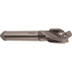 Emuge - M27x1.50 Metric Fine 4 Flute 6H Modified Bottoming Spiral Flute Tap - Cobalt, Bright Finish, 140mm OAL, Right Hand Flute, Right Hand Thread, Series Rekord D - Apex Tool & Supply