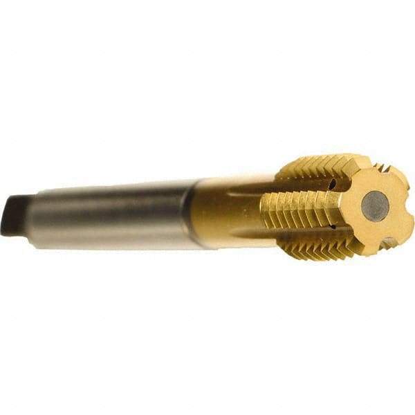 Emuge - 7/16-20 UNF 2BX Modified Bottoming Thread Forming Tap - Cobalt, TiN Finish, 3.937" OAL, 0.512" Thread Length, Right Hand Thread, Series Druck - Apex Tool & Supply