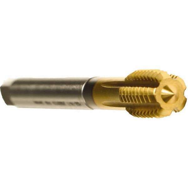 Emuge - 5/8-11 UNC 2BX Modified Bottoming Thread Forming Tap - Cobalt, TiN Finish, 4.331" OAL, 0.866" Thread Length, Right Hand Thread, Series Druck - Apex Tool & Supply