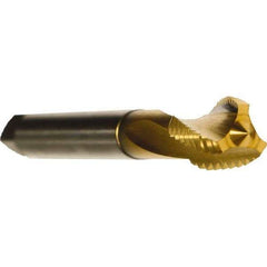 Emuge - 1/2-20 UNF 3 Flute 2BX Modified Bottoming Spiral Flute Tap - Cobalt, TiN Finish, 3.937" OAL, Right Hand Flute, Right Hand Thread, Series Rekord D - Apex Tool & Supply