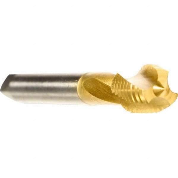 Emuge - 3/4-10 UNC 3 Flute 2BX Modified Bottoming Spiral Flute Tap - Cobalt, TiN Finish, 4.921" OAL, Right Hand Flute, Right Hand Thread, Series Rekord D - Apex Tool & Supply