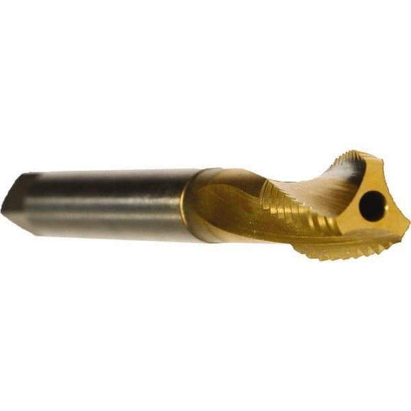 Emuge - 5/8-11 UNC 3 Flute 2BX Modified Bottoming Spiral Flute Tap - Cobalt, TiN Finish, 4.331" OAL, Right Hand Flute, Right Hand Thread, Series Rekord D - Apex Tool & Supply