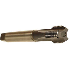 Emuge - M6x1.00 Metric Coarse 6HX 3 Flute TiCN Finish Cobalt Straight Flute Machine Tap - Bottoming, Right Hand Thread, 80mm OAL, 17mm Thread Length, Oversize, Through Coolant - Apex Tool & Supply