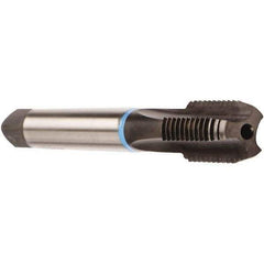 Emuge - M20x2.50 Metric Coarse 6HX 4 Flute Bright Finish Solid Carbide Straight Flute Machine Tap - Modified Bottoming, Right Hand Thread, 140mm OAL, 25mm Thread Length, Oversize, Through Coolant - Apex Tool & Supply