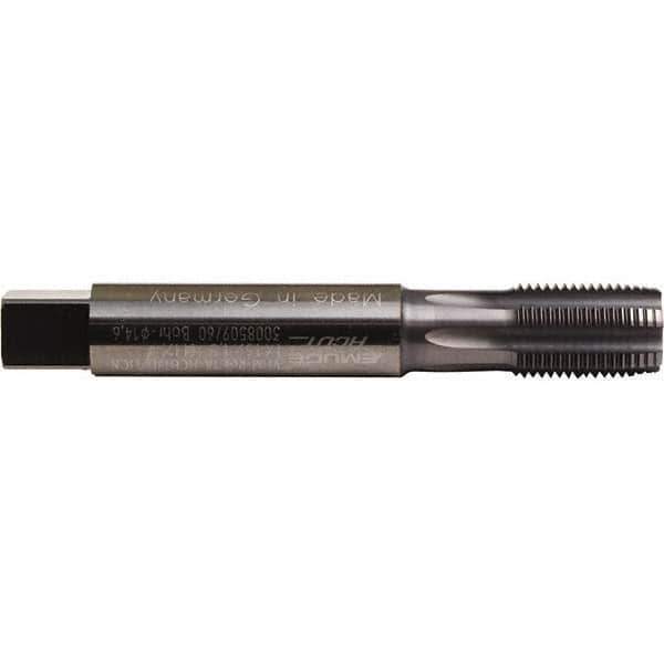 Emuge - M14x1.00 Metric Fine 6HX 5 Flute TiCN Finish Solid Carbide Straight Flute Machine Tap - Bottoming, Right Hand Thread, 110mm OAL, 24mm Thread Length, Oversize - Exact Industrial Supply