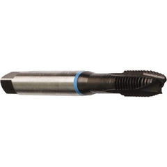 Emuge - 1/4-28 UNF, 3 Flute, Nitride Finish, Cobalt Spiral Point Tap - Plug Chamfer, Right Hand Thread, 2-1/2" OAL, 0.669" Thread Length, 0.255" Shank Diam, 2B Class of Fit, Series Rekord B - Exact Industrial Supply