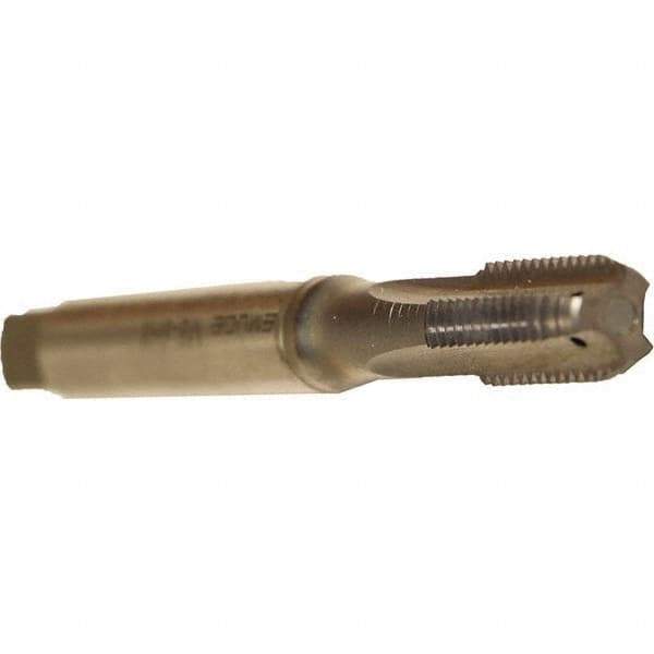 Emuge - M8x1.25 Metric Coarse 6HX 3 Flute TiCN Finish Cobalt Straight Flute Machine Tap - Modified Bottoming, Right Hand Thread, 90mm OAL, 20mm Thread Length, Oversize, Through Coolant - Apex Tool & Supply