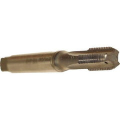 Emuge - M8x1.25 Metric Coarse 6HX 3 Flute TiCN Finish Cobalt Straight Flute Machine Tap - Modified Bottoming, Right Hand Thread, 90mm OAL, 20mm Thread Length, Oversize, Through Coolant - Apex Tool & Supply