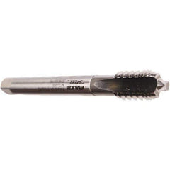 Emuge - M12x1.75 Metric Coarse 6HX 3 Flute Bright Finish Cobalt Straight Flute Interrupted Thread Machine Tap - Modified Bottoming, Right Hand Thread, 110mm OAL, 24mm Thread Length, Oversize - Exact Industrial Supply