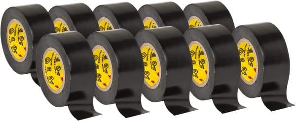 3M - 3/4" x 20', Black Vinyl Electrical Tape - 7 mil Thick, 1,150 V/mil Dielectric Strength - Apex Tool & Supply